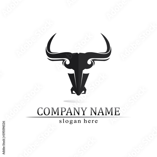 Bull horn and buffalo logo and symbols template icons app © anggasaputro08