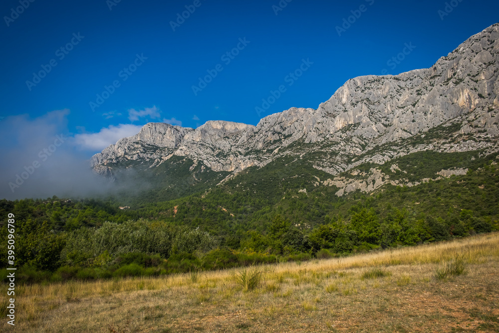 At the feet of the Sainte-Victoire a limestone mountain ridge in the south of France