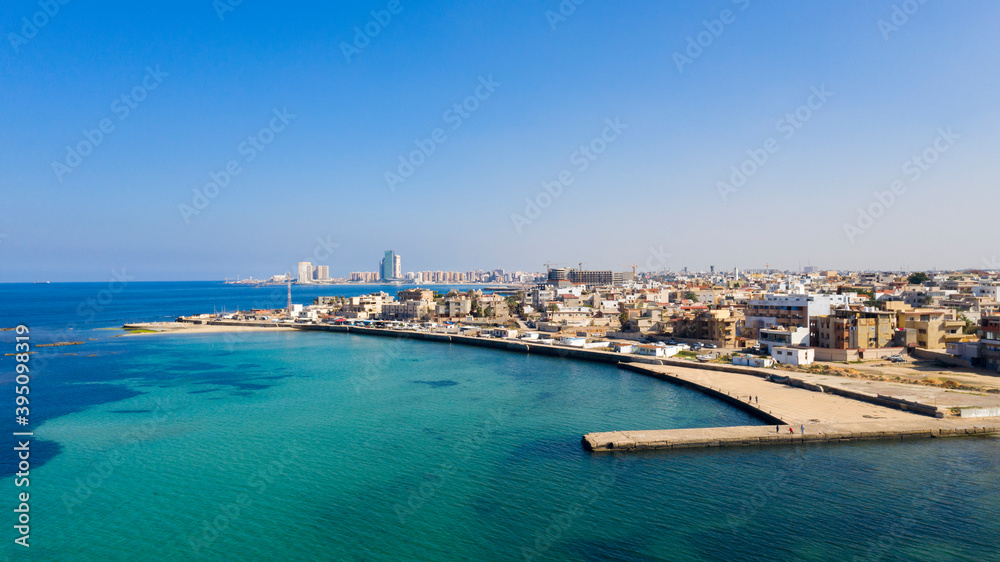 Capital of Libya, Tripoli seafront skyline view