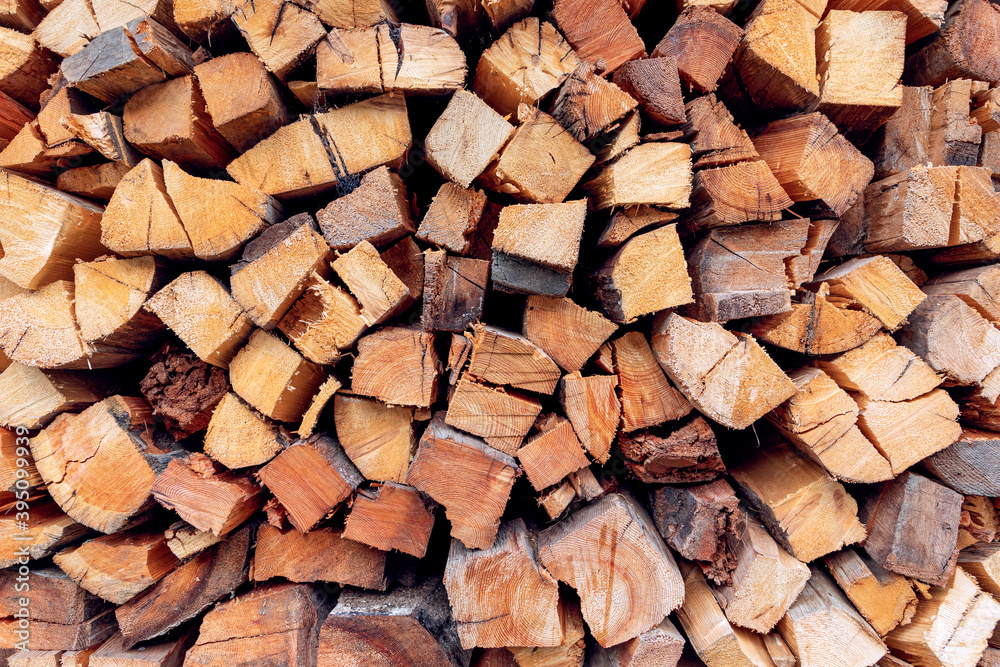Bundle of firewood. Background of wood logs Bundle of firewood. Background of wood logs