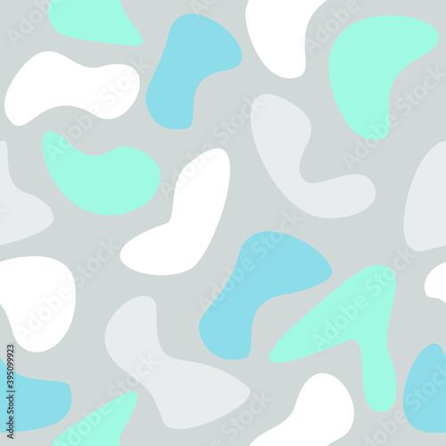 Abstract vector seamless pattern. Various shapes and objects. Texture for design of wallpaper, poster, illustration