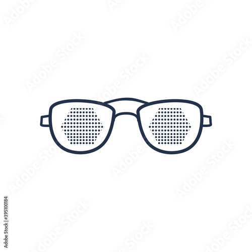 glasses icon, line style on white background