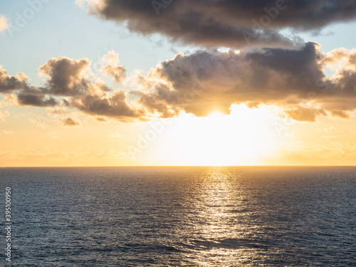 Beautiful photo of the evening seascape. Concept of leisure and travel