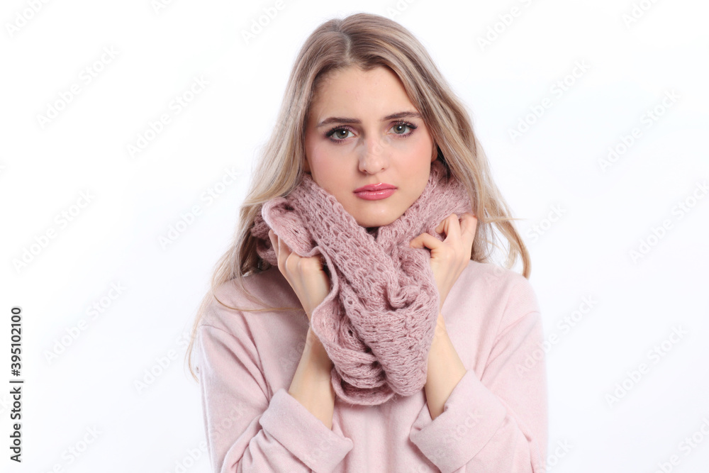 Young woman suffers from sore throat Young woman suffers from sore throat