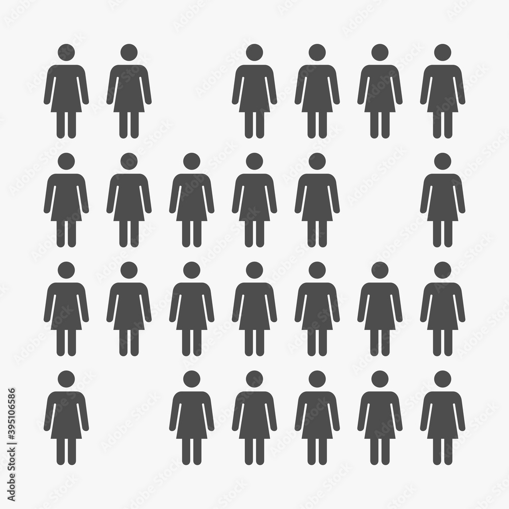 group of people illustration vector,missing person,woman icon. group of people illustration vector,missing person,woman icon.