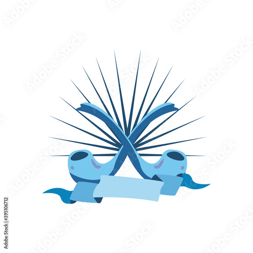pipes with ribbon vector design