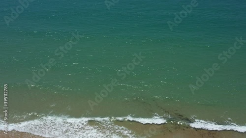 Atlantic ocean seen from above and aerial vird views of the andalusian beaches in south Spain