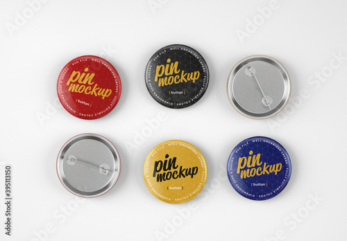 Glossy Button Pin Mockups