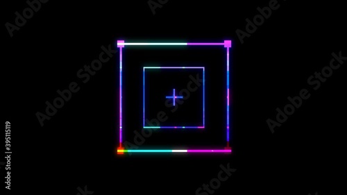 Square Element Effect Glitch Colour on Transparent Background