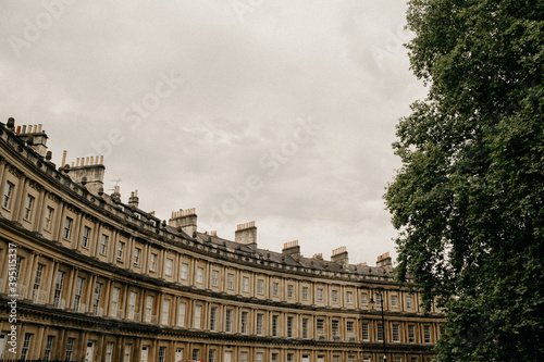Curved stone housing in the city of Bath photo