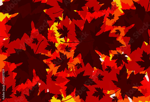 an illustrative background texture of some maple leaves layered over each other showing off those autumn colours and feel