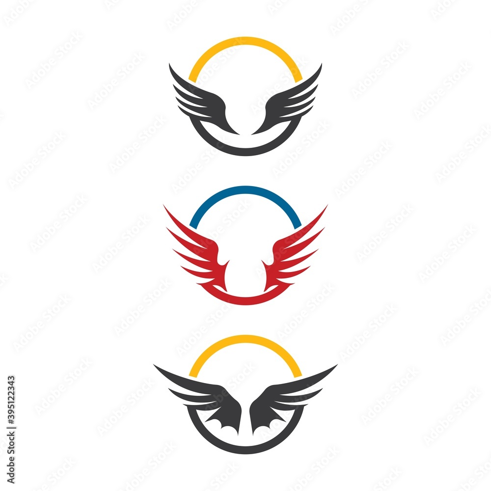 Set Illustrations Wings Logo Vector Design for Company, Tattoo, etc
