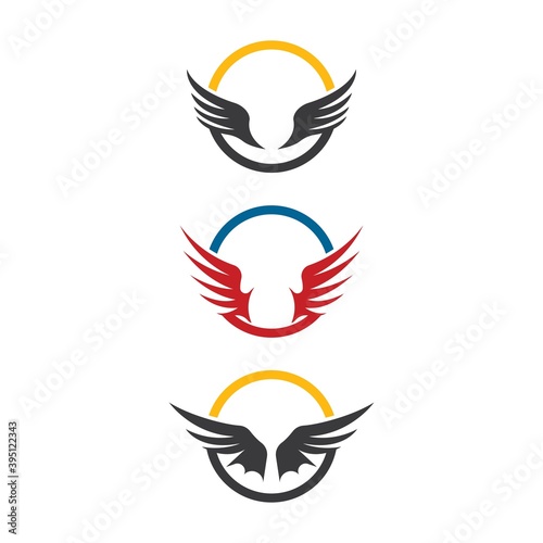 Fototapeta Naklejka Na Ścianę i Meble -  Set Illustrations Wings Logo Vector Design for Company, Tattoo, etc