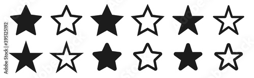 Star icon collection. Stars in flat style set vector illustration