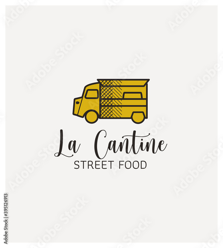 logo tampon épicerie ambulante, tampon, logo, label, cachet, rétro, trait, illustration