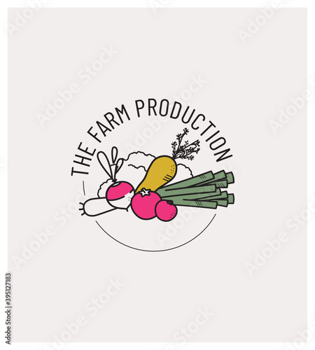 tampon logo maraîcher, producteur légumes bio