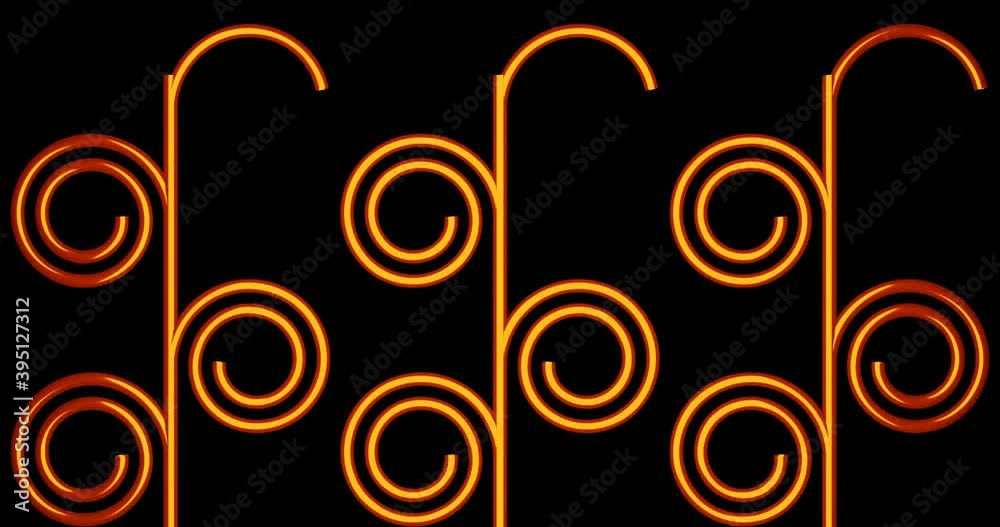3d render with golden curly ornament on black background 3d render with golden curly ornament on black background