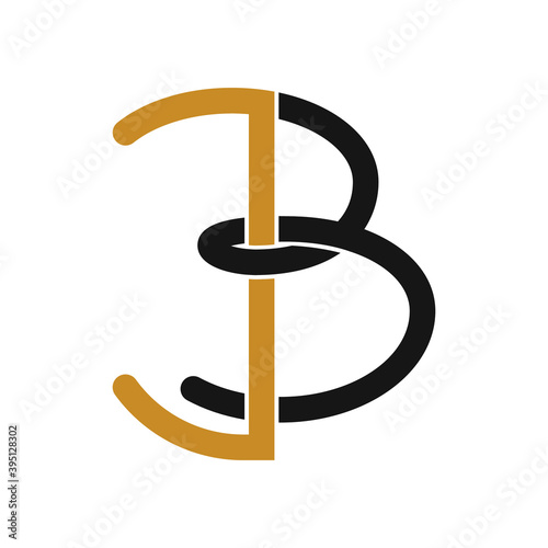 initial letter bj or jb logo vector design