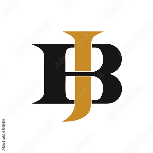 Initial letter bj or jb logo design template