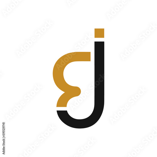 Initial letter bj or jb logo vector design template