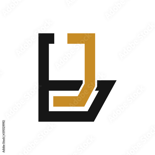 Initial letter bj logo or jb logo vector design template