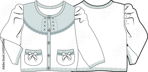 Cardigan flat sketch for baby vector illustration