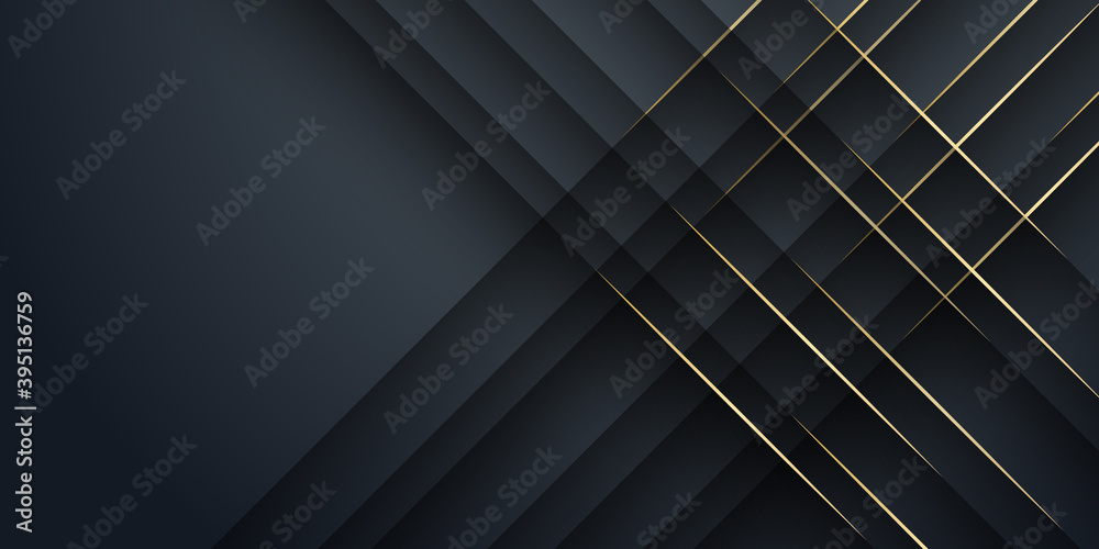 Fototapeta premium Black gold abstract background. Vector illustration design for corporate business presentation, banner, cover, web, flyer, card, poster, game, texture, slide, magazine, and powerpoint. 