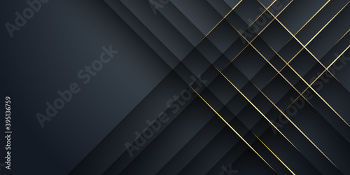 Black gold abstract background. Vector illustration design for corporate business presentation, banner, cover, web, flyer, card, poster, game, texture, slide, magazine, and powerpoint. 