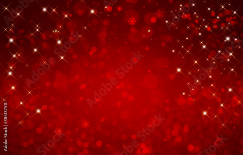 elegant red Christmas background with snowflakes. and stars