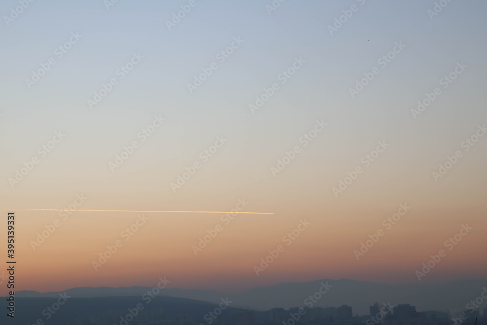 Beautiful dramatic sunset landscape during evening Beautiful dramatic sunset landscape during evening
