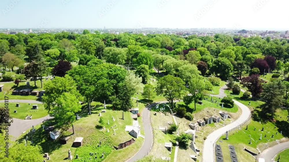 Beautiful Aerial View of Greenwood Cemetery Beautiful Aerial View of Greenwood Cemetery