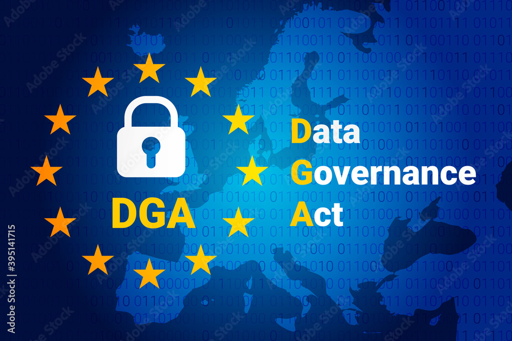 Data Governance Act - DGA. Vector illustrarion background