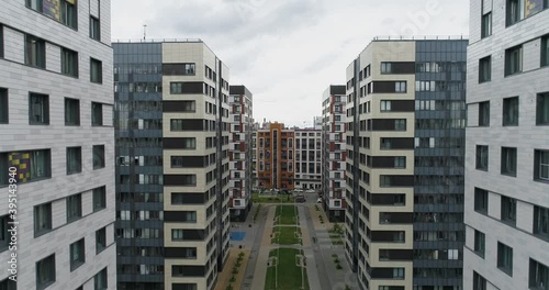 Aerial view of modern residential area of city