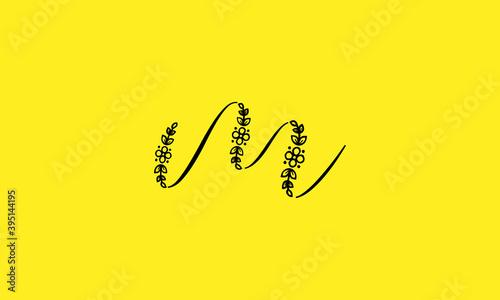 m leaf logo design 