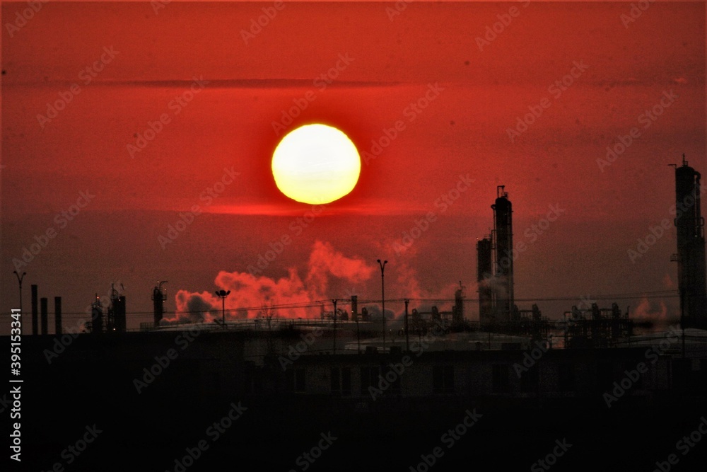 paysage back ground  sunset nature industrie 
