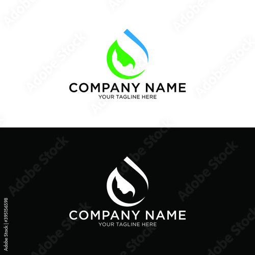 Beautiful woman's face logo design template. Hair, girl, leaf symbol. Abstract design concept for beauty salon, massage, magazine, cosmetic and spa. Premium vector icon.
