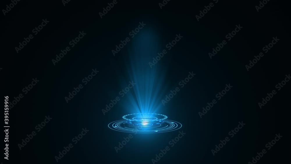 Blue hologram HUD circle interfaces. Digital data network protection, future technology network concept. Excellent for any kind of hi-tec, science, technology or futuristic concept.