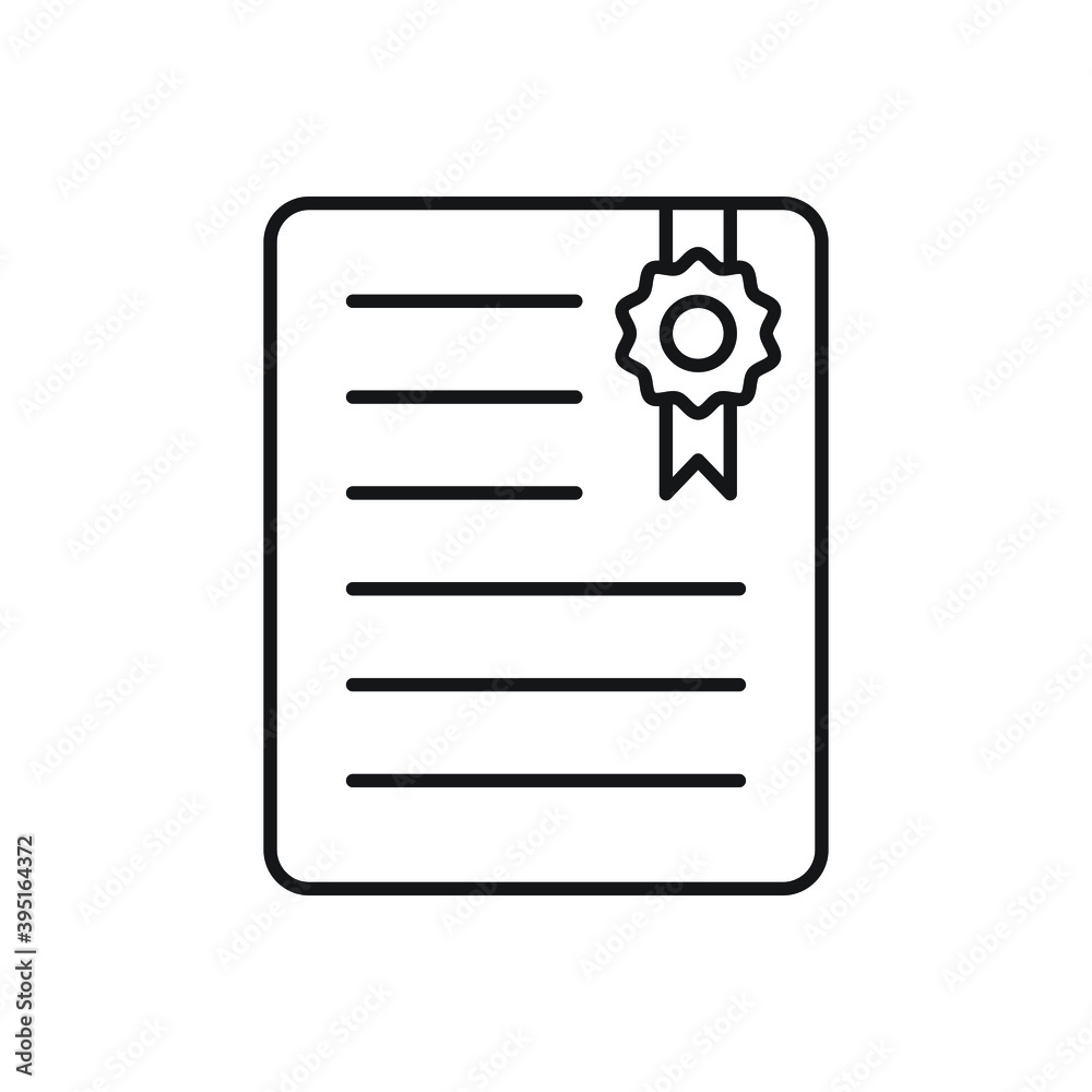 Certificate icon design illustration on white isolated background. Certificate icon design illustration on white isolated background.