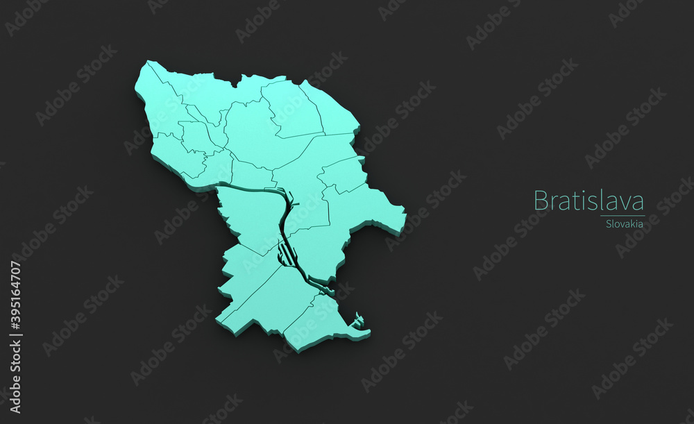 Bratislava City Map. 3D Map Series of Cities in slovakia.