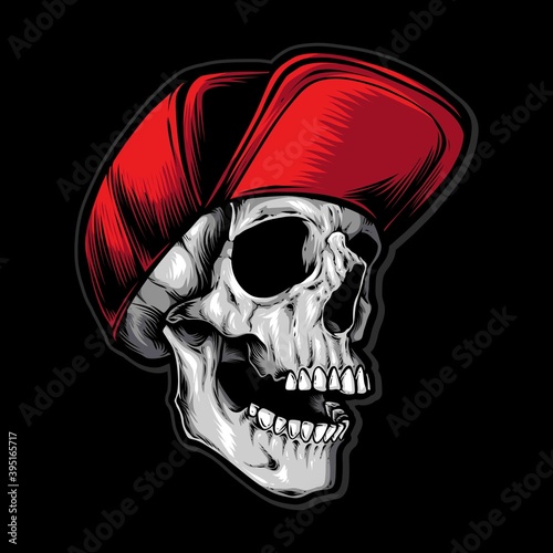 hardcore skull logo vector illustration
