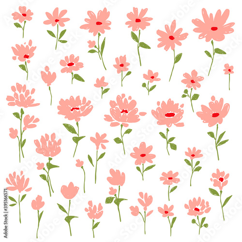 Abstract flower illustration material collection,