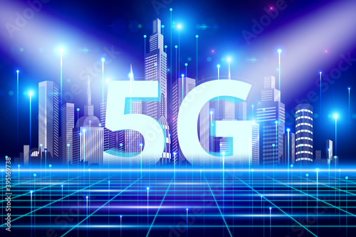 5G conceptual information technologies background illustration