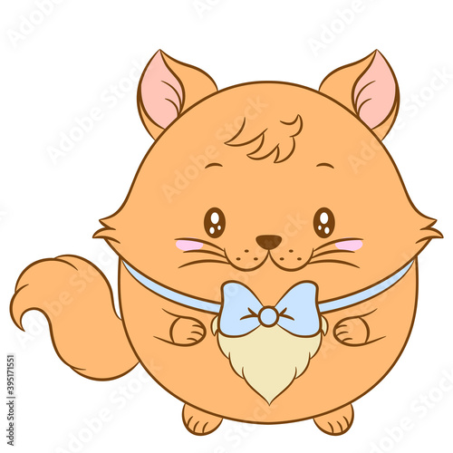 cute cat drawing with cute bow