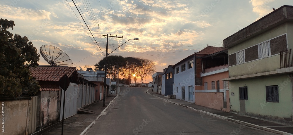 sunset over the city