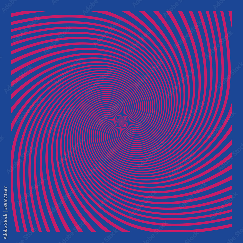 Hypnotic pattern. Twisted spiral into infinity. Concept for background, interior decor, wallpaper, cover, poster. Abstraction stirring up consciousness. Isolated object. Vector illustration. Hypnotic pattern. Twisted spiral into infinity. Concept for background, interior decor, wallpaper, cover, poster. Abstraction stirring up consciousness. Isolated object. Vector illustration.