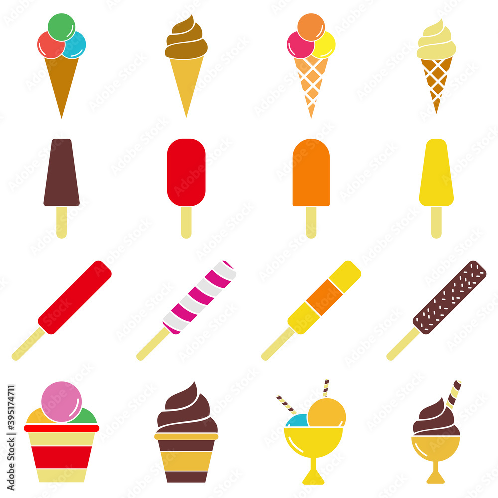ice cream icon set vector symbol ice cream icon set vector symbol