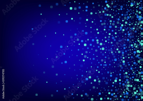 Turquoise Particle Falling Blue Vector 