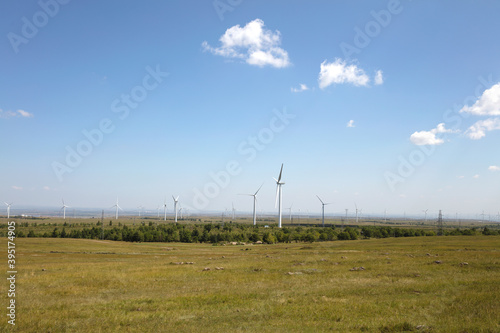 Wind power windmills on the grasslands and grasslands in Zhangbei County, Hebei Province