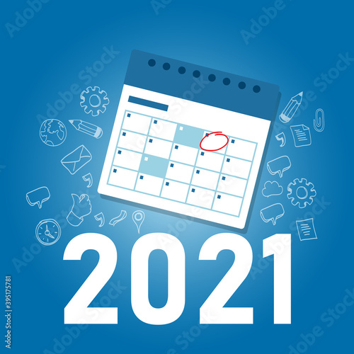 marking calendar for 2021 target event new year realization special date