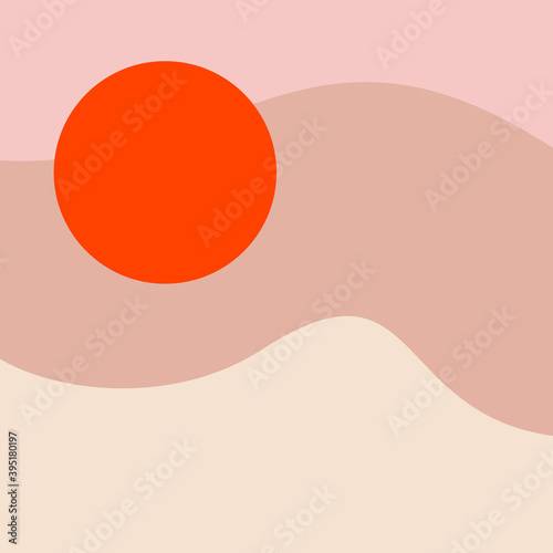 Wallpaper Mural Abstract aesthetic backgrounds landscapes. Earth tones, pastel colors. Boho wall decor. Mid century modern minimalist. Torontodigital.ca
